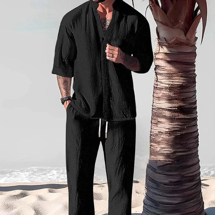 Dorian | Men's Breathable Cotton-Linen Lounge Set · Oliver Bradley