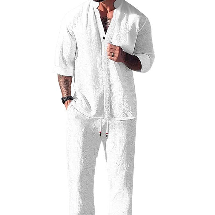 Dorian | Men's Breathable Cotton-Linen Lounge Set · Oliver Bradley
