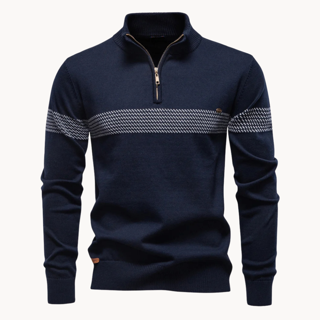 Durham Heritage Stripe Men Half Zip Sweater · Oliver Bradley