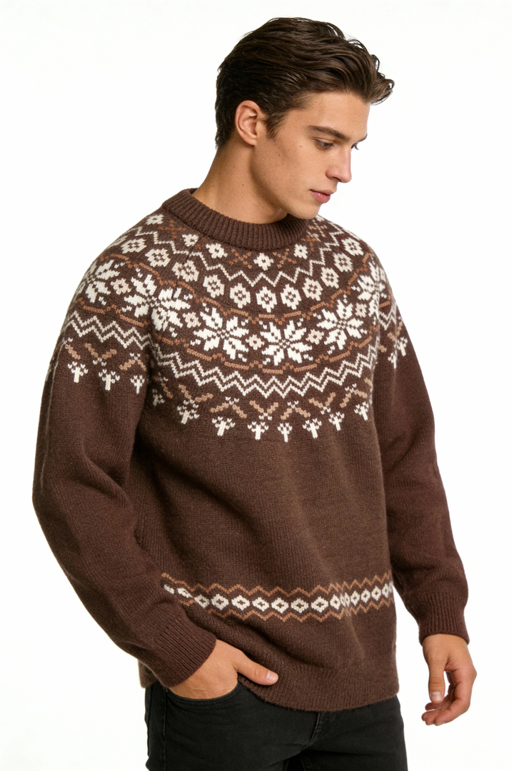 Everpine Men Crewneck Sweater - Brown · Oliver Bradley