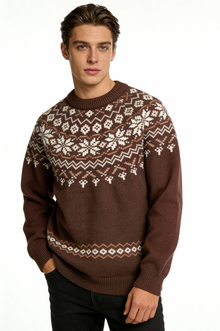 Everpine Men Crewneck Sweater - Brown · Oliver Bradley