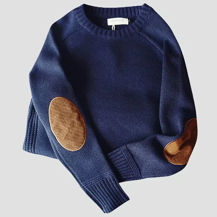 Fabian | Herren Klassischer Strickpullover mit Ellbogenpatches für den Winter · Oliver Bradley