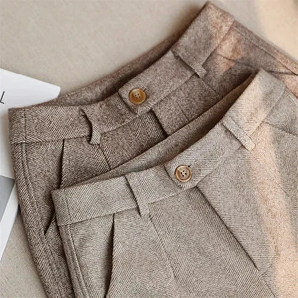 Felix | Herren Vintage Klassische Hose mit Hoher Taille und Falten · Oliver Bradley
