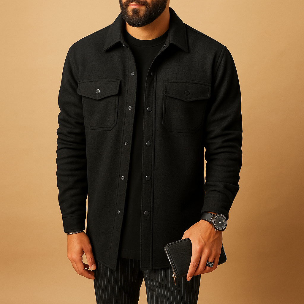 Flannel Long Sleeve Button Jacket Men Spring  | Ethan · Oliver Bradley