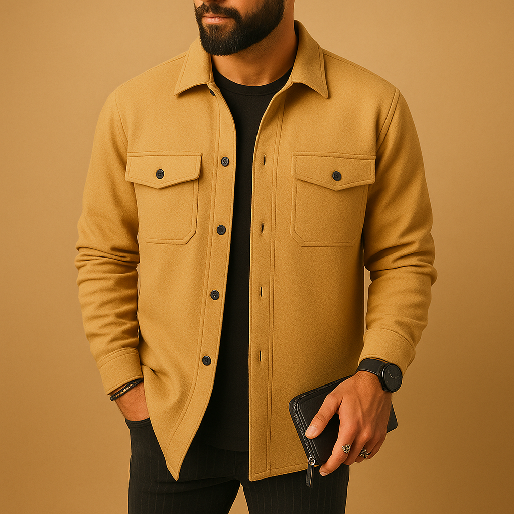 Flannel Long Sleeve Button Jacket Men Spring  | Ethan · Oliver Bradley