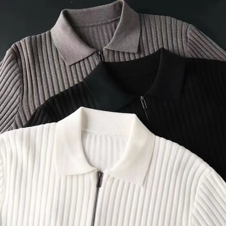 Giovanni Men’s Knit Half Zip Polo Sweater – Quarter Zip Sweater · Oliver Bradley