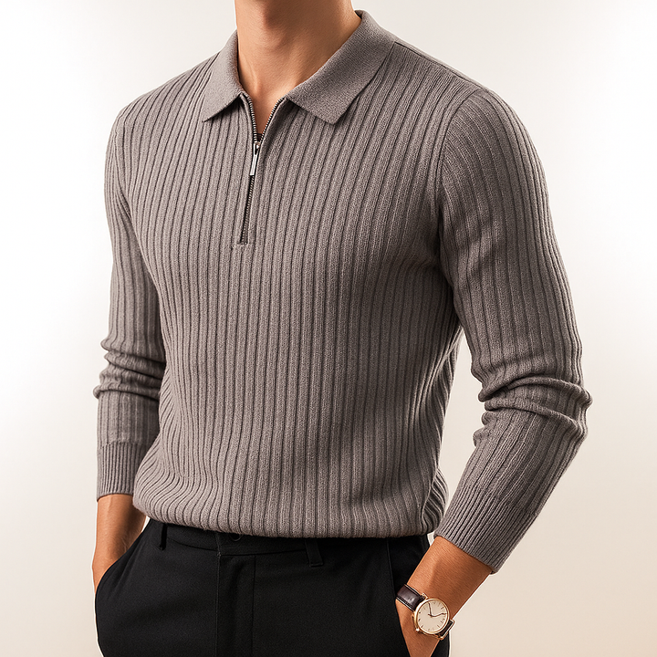 Giovanni Men’s Knit Half Zip Polo Sweater – Quarter Zip Sweater · Oliver Bradley