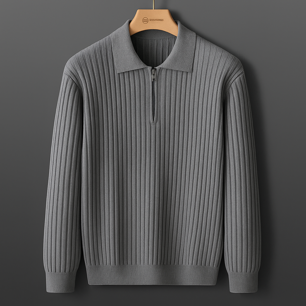 Giovanni Men’s Knit Half Zip Polo Sweater – Quarter Zip Sweater · Oliver Bradley