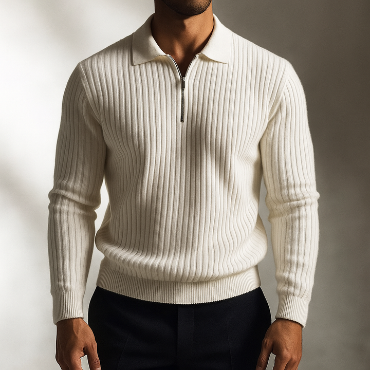 Giovanni Men’s Knit Half Zip Polo Sweater – Quarter Zip Sweater · Oliver Bradley