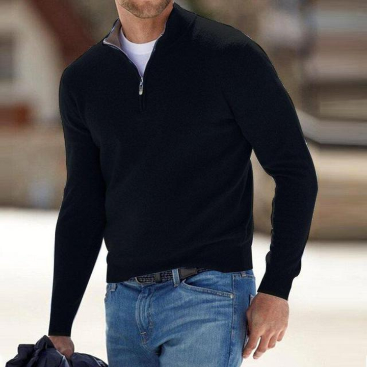Halfzip Herrenpullover – Stilvoller Komfort mit Reißverschluss · Oliver Bradley