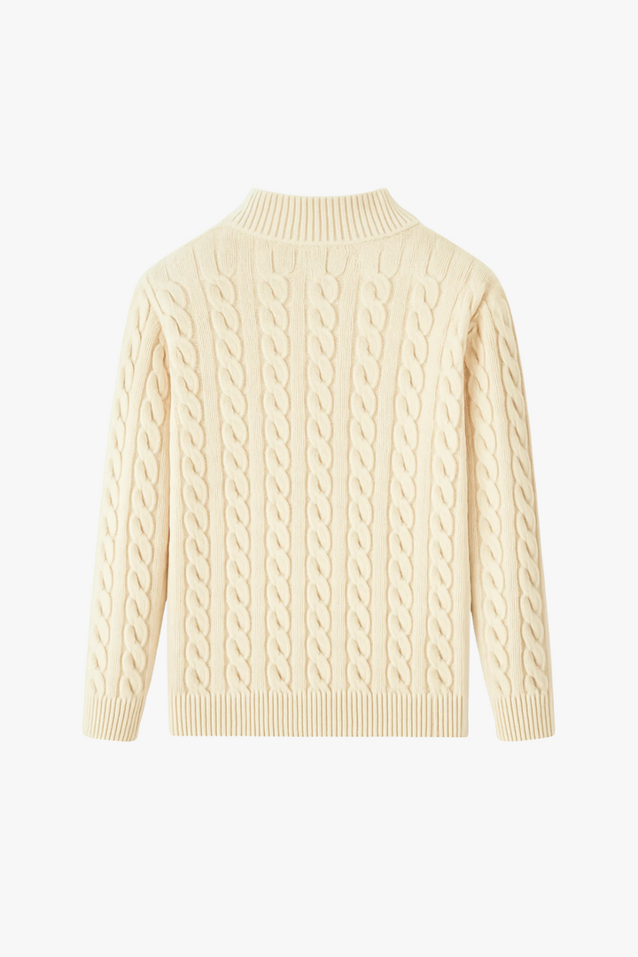 Harbour Men Quarter-Zip Up Sweater - Beige · Oliver Bradley