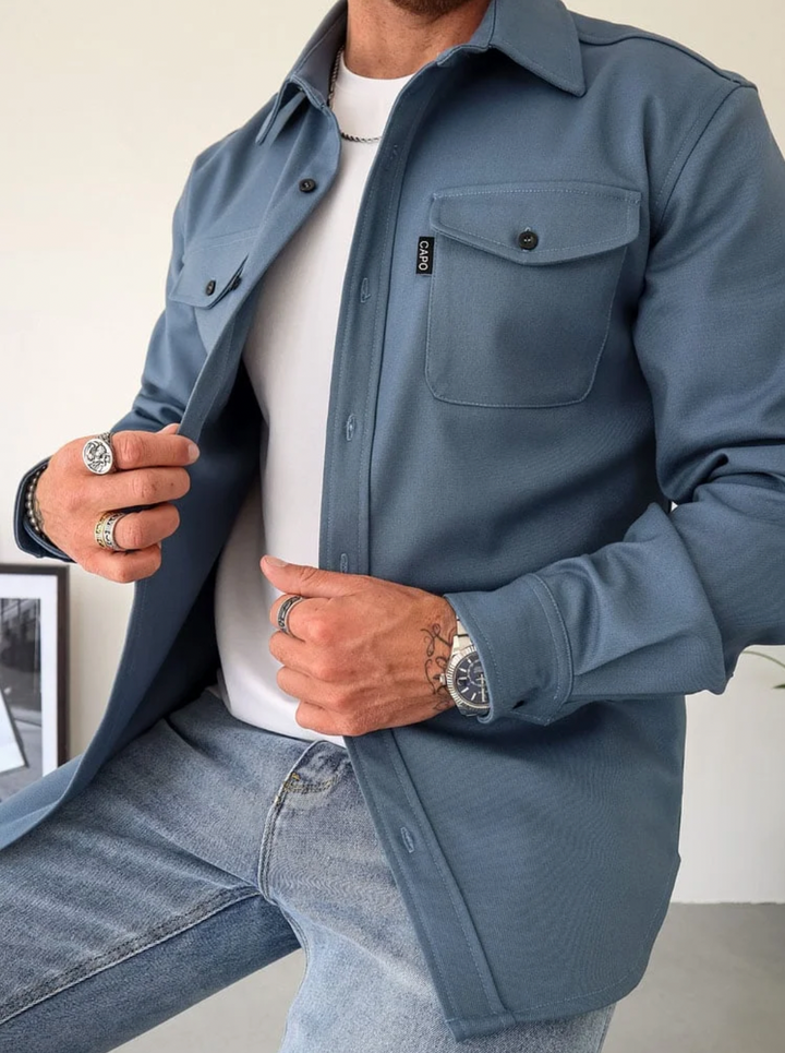Harley | Men’s Classic Collar Overshirt with Chest Pockets · Oliver Bradley