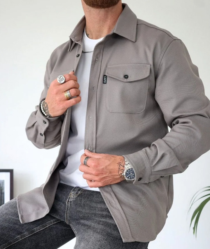 Harley | Men’s Classic Collar Overshirt with Chest Pockets · Oliver Bradley