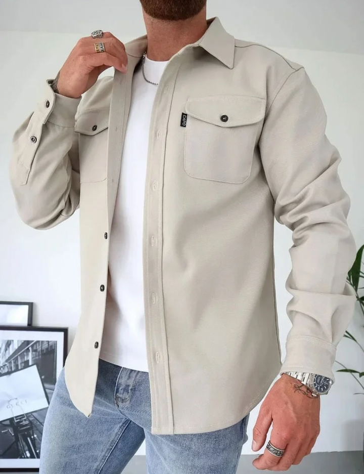 Harley | Men’s Classic Collar Overshirt with Chest Pockets · Oliver Bradley