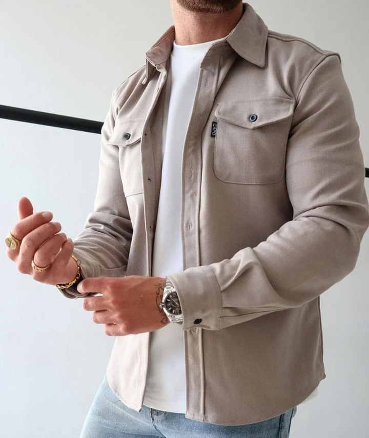 Harley | Men’s Classic Collar Overshirt with Chest Pockets · Oliver Bradley