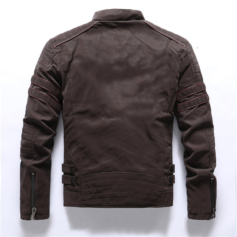 Harper | Men’s Motorcycle Jacket with Stand Collar and Zipper Closures · Oliver Bradley