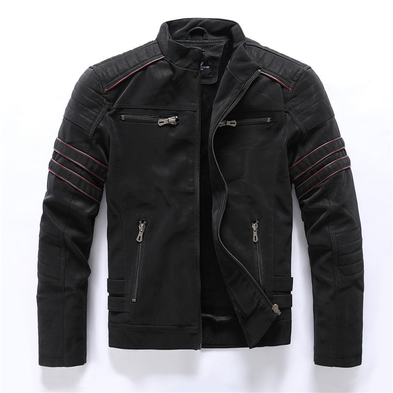 Harper | Men’s Motorcycle Jacket with Stand Collar and Zipper Closures · Oliver Bradley