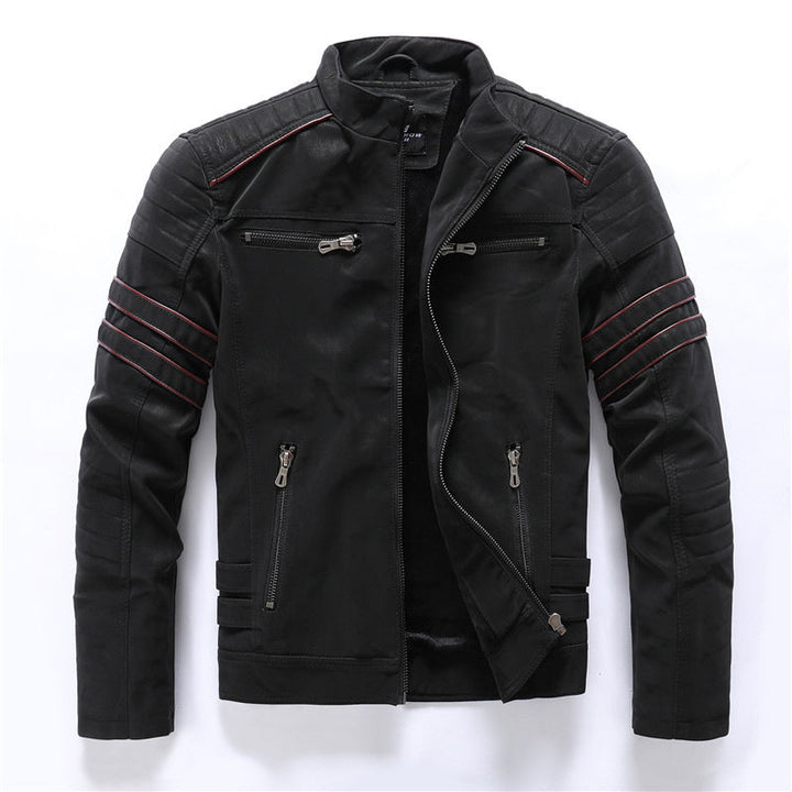 Harper | Men’s Motorcycle Jacket with Stand Collar and Zipper Closures · Oliver Bradley