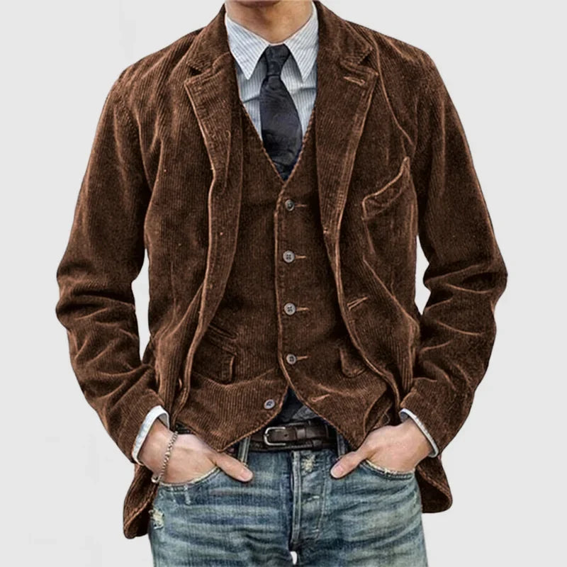 Lancaster Corduroy Blazer with Matching Waistcoat · Oliver Bradley