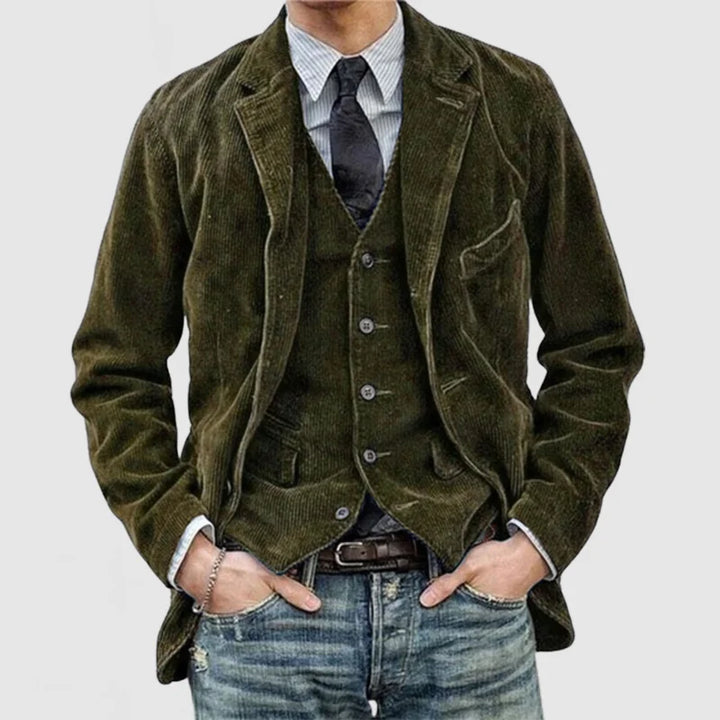 Lancaster Corduroy Blazer with Matching Waistcoat · Oliver Bradley