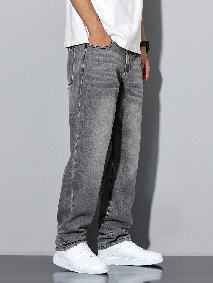 Lars | Casual gewassen herenjeans met rechte pijpen · Oliver Bradley