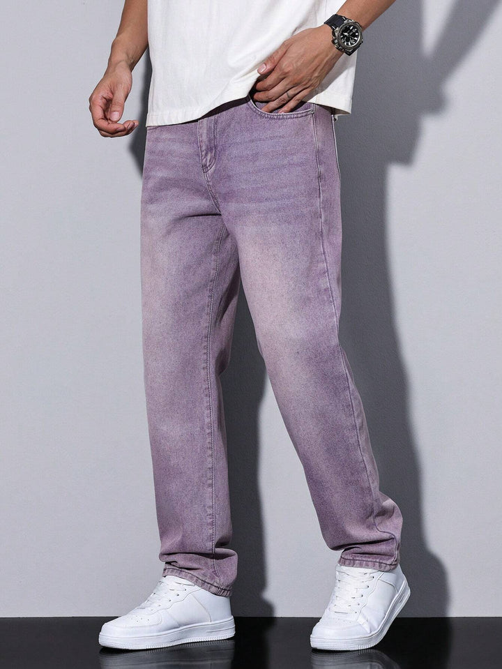 Lars | Casual gewassen herenjeans met rechte pijpen · Oliver Bradley