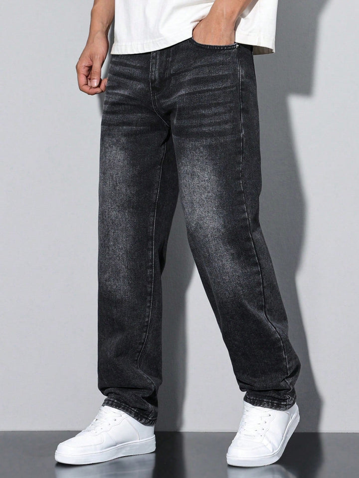 Lars | Casual gewassen herenjeans met rechte pijpen · Oliver Bradley