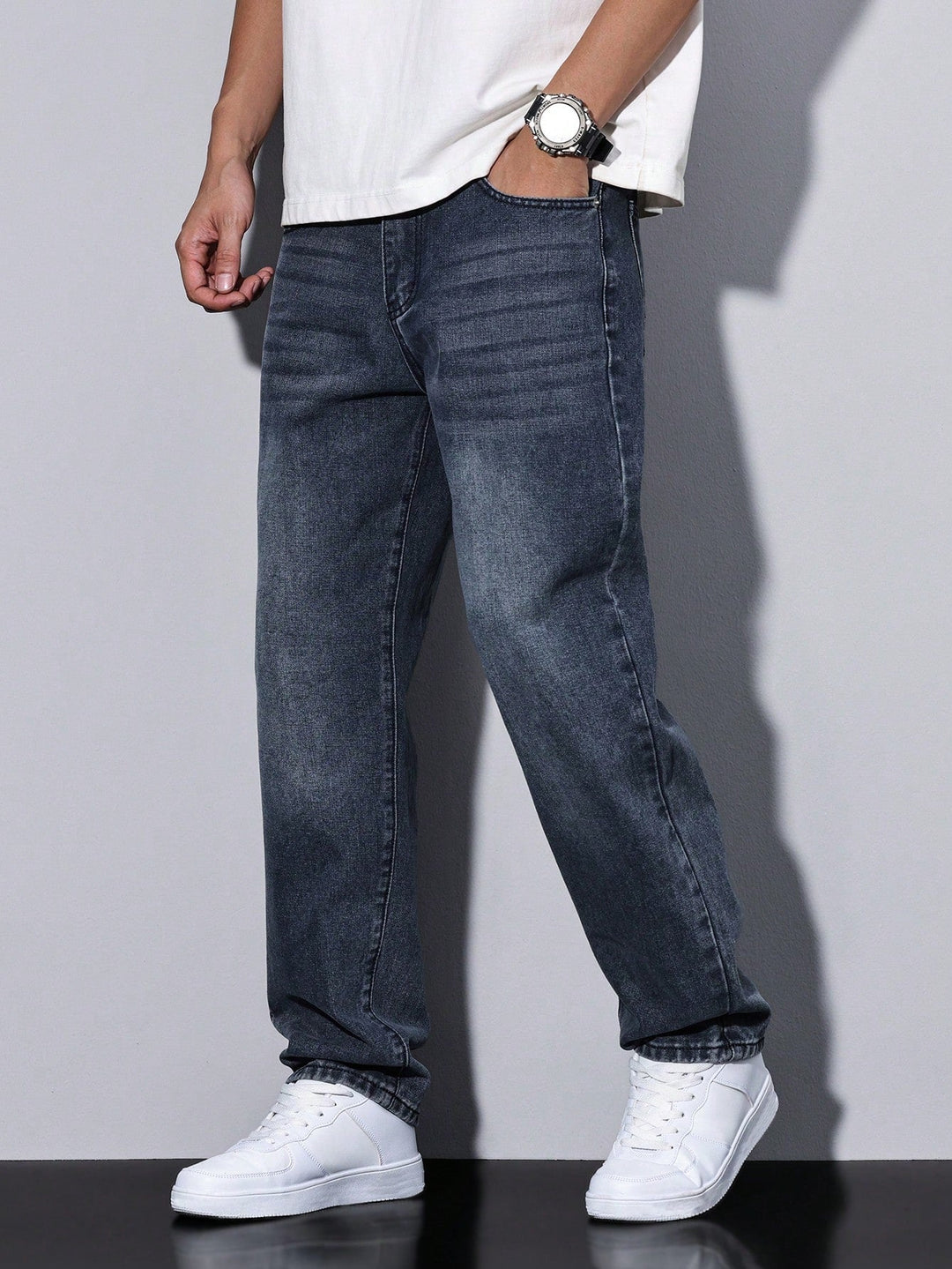 Lars | Casual gewassen herenjeans met rechte pijpen · Oliver Bradley