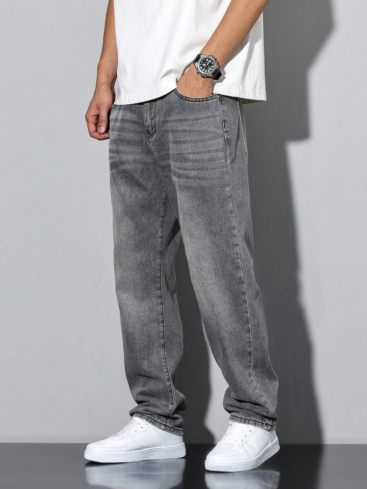Lars | Casual gewassen herenjeans met rechte pijpen · Oliver Bradley