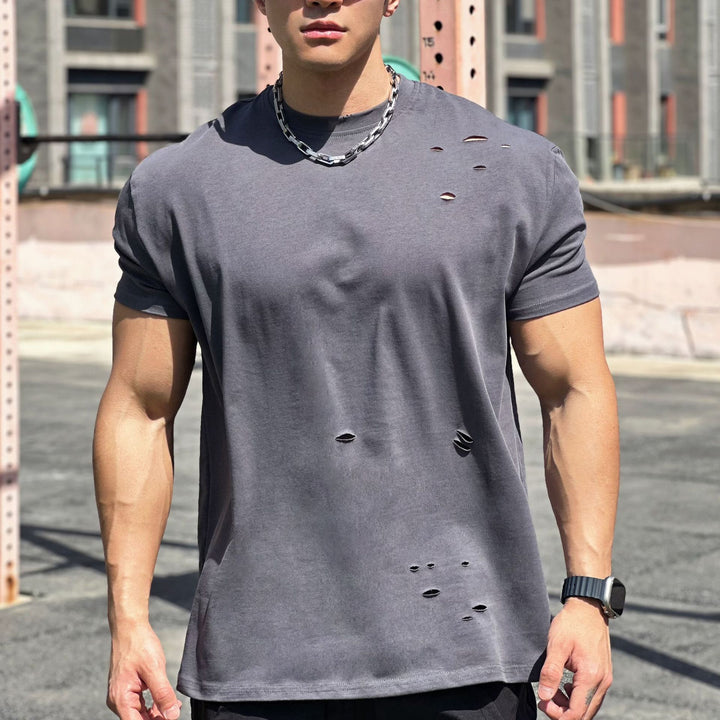 Liam T-Shirt de Sport Les hommes– T-Shirt Ample en Coton à Manches Courtes avec Design Respirant