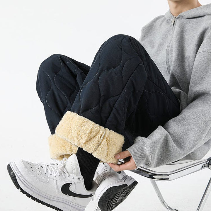 Logan Pantalon Hiver Matelassé Homme – Pantalon Chaud Doublé Polaire avec Coupe Ample & Taille Élastique