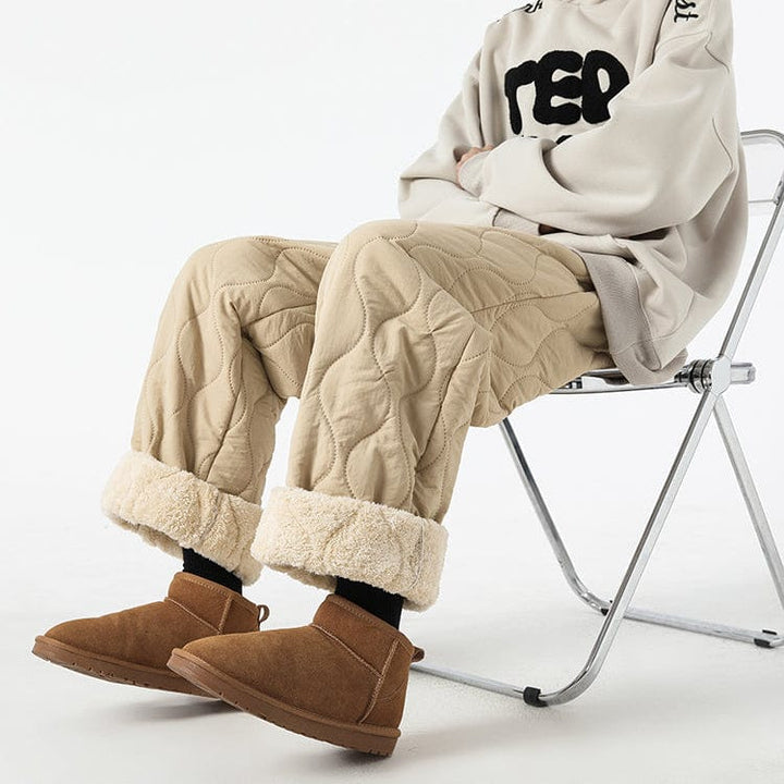 Logan Pantalon Hiver Matelassé Homme – Pantalon Chaud Doublé Polaire avec Coupe Ample & Taille Élastique