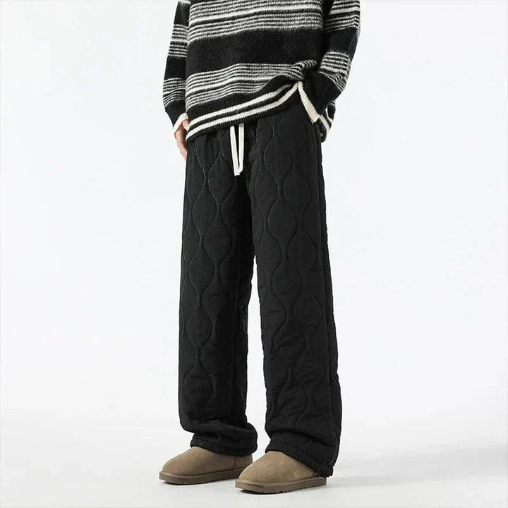 Logan Pantalon Hiver Matelassé Homme – Pantalon Chaud Doublé Polaire avec Coupe Ample & Taille Élastique