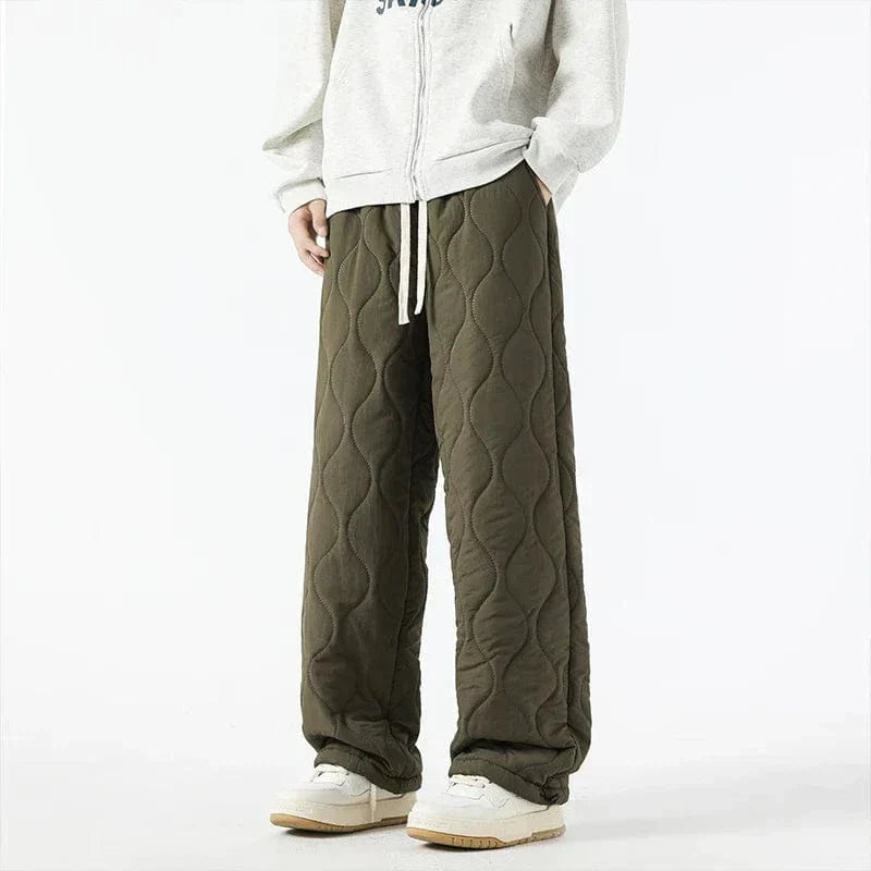 Logan Pantalon Hiver Matelassé Homme – Pantalon Chaud Doublé Polaire avec Coupe Ample & Taille Élastique