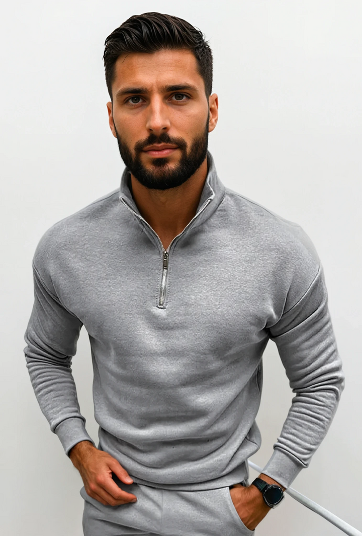 Lorence Pull Demi-Zip Homme – Maille Douce Moderne avec Coupe Élégante et Confortable