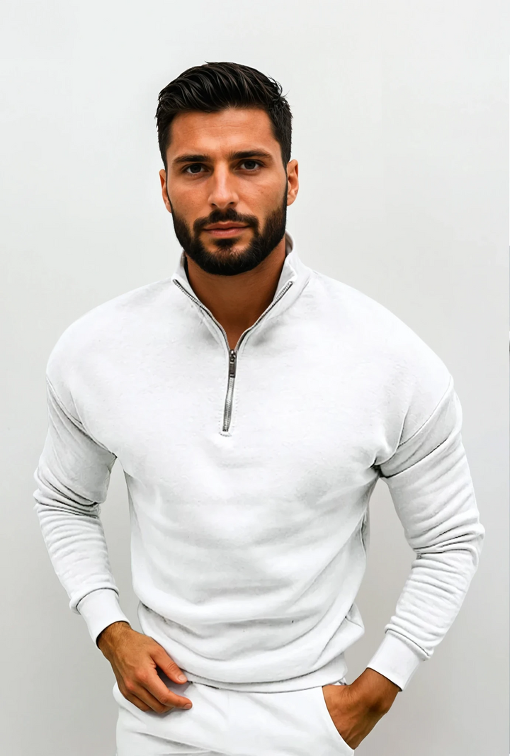Lorence Pull Demi-Zip Homme – Maille Douce Moderne avec Coupe Élégante et Confortable