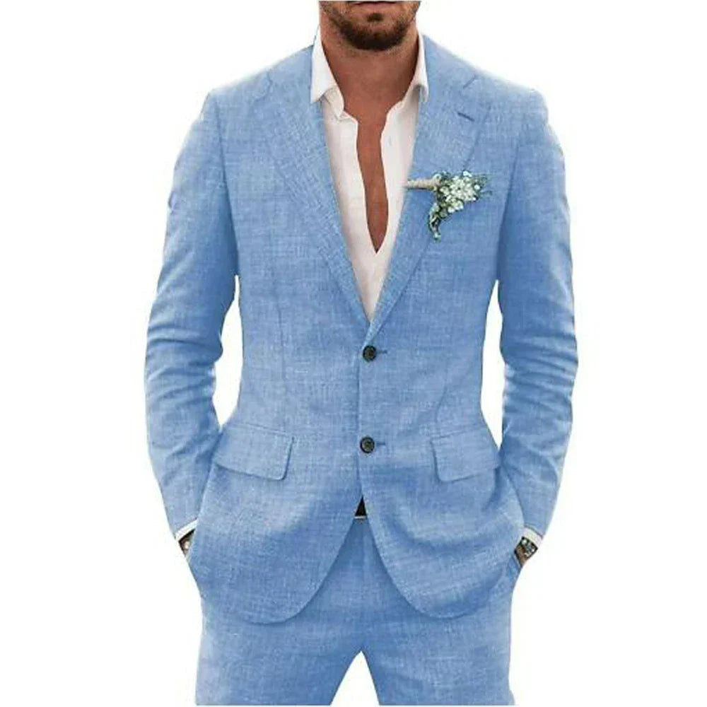 Lucas | Men’s Slim-Fit Linen Two-Piece Suit for Summer Events and Weddings · Oliver Bradley