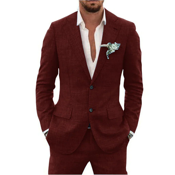 Lucas | Men’s Slim-Fit Linen Two-Piece Suit for Summer Events and Weddings · Oliver Bradley
