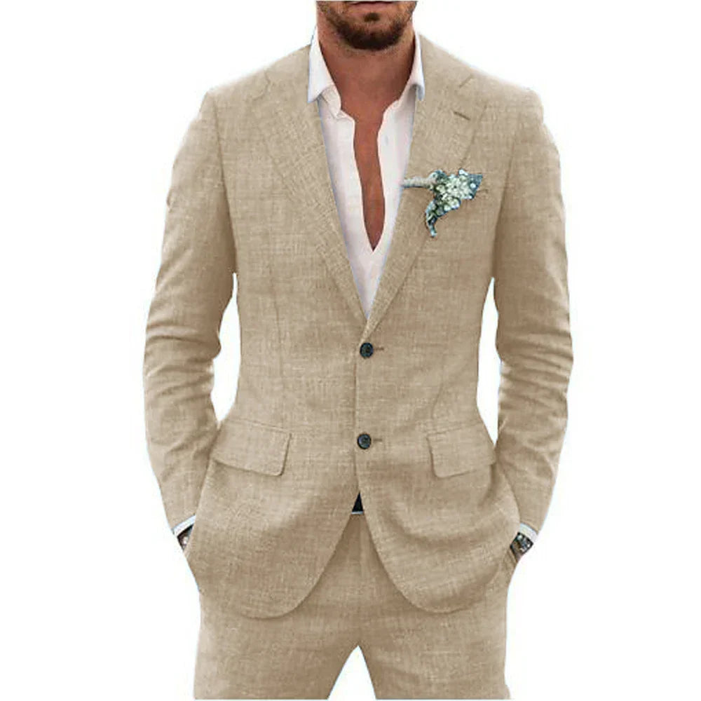 Lucas | Men’s Slim-Fit Linen Two-Piece Suit for Summer Events and Weddings · Oliver Bradley