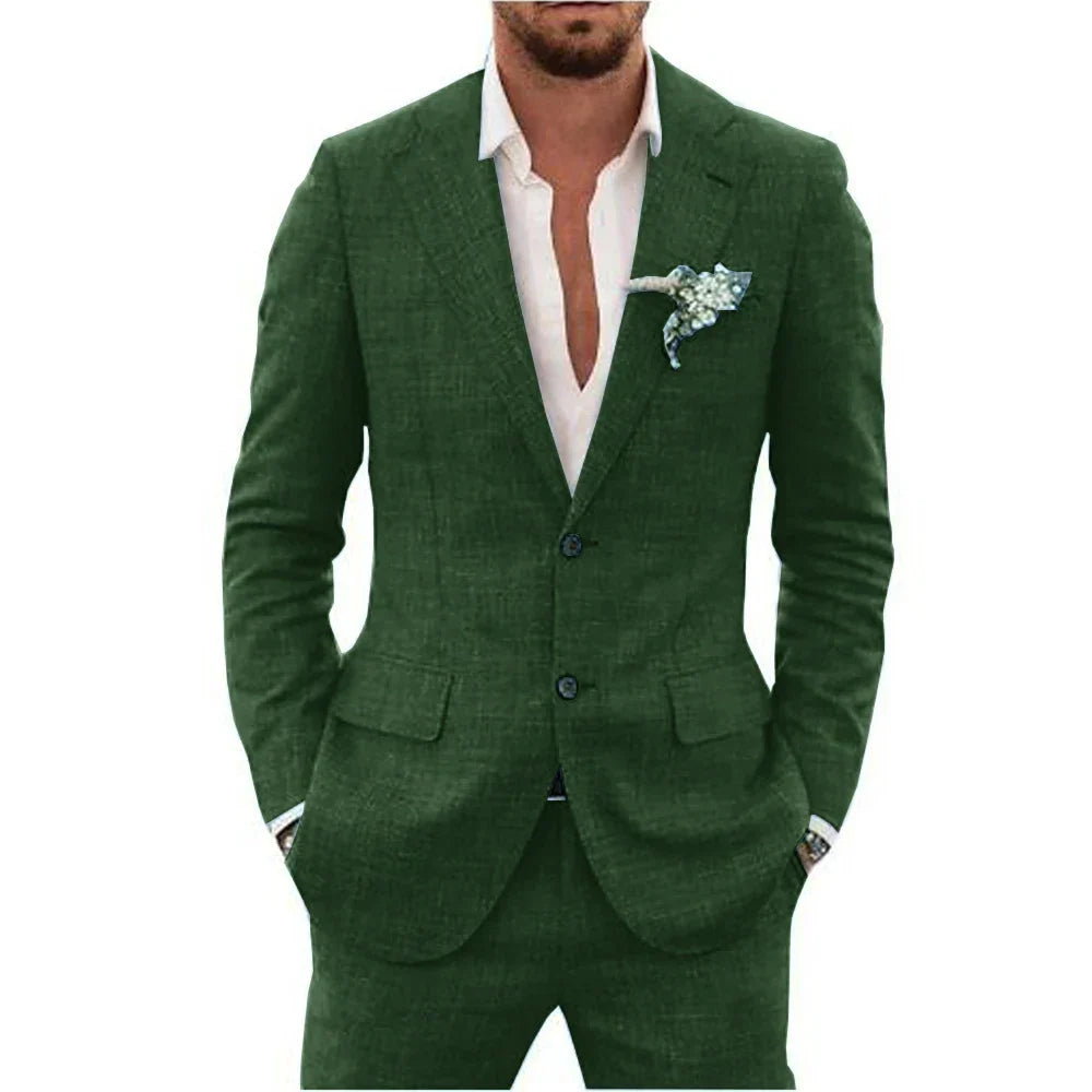 Lucas | Men’s Slim-Fit Linen Two-Piece Suit for Summer Events and Weddings · Oliver Bradley
