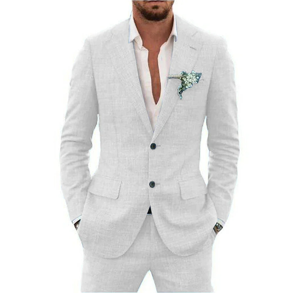 Lucas | Men’s Slim-Fit Linen Two-Piece Suit for Summer Events and Weddings · Oliver Bradley
