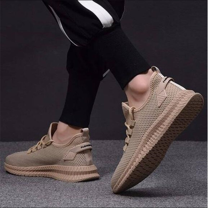 Męskie lekkie sportowe buty sneakersy z oddychającej siateczki i elastyczną podeszwą