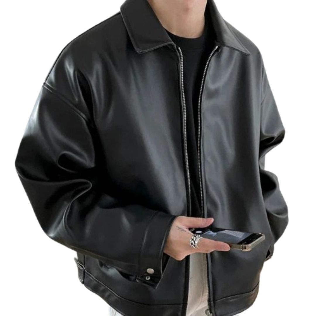 Martin | Men’s Streetwear Oversized Leather  Bomber Jacket · Oliver Bradley