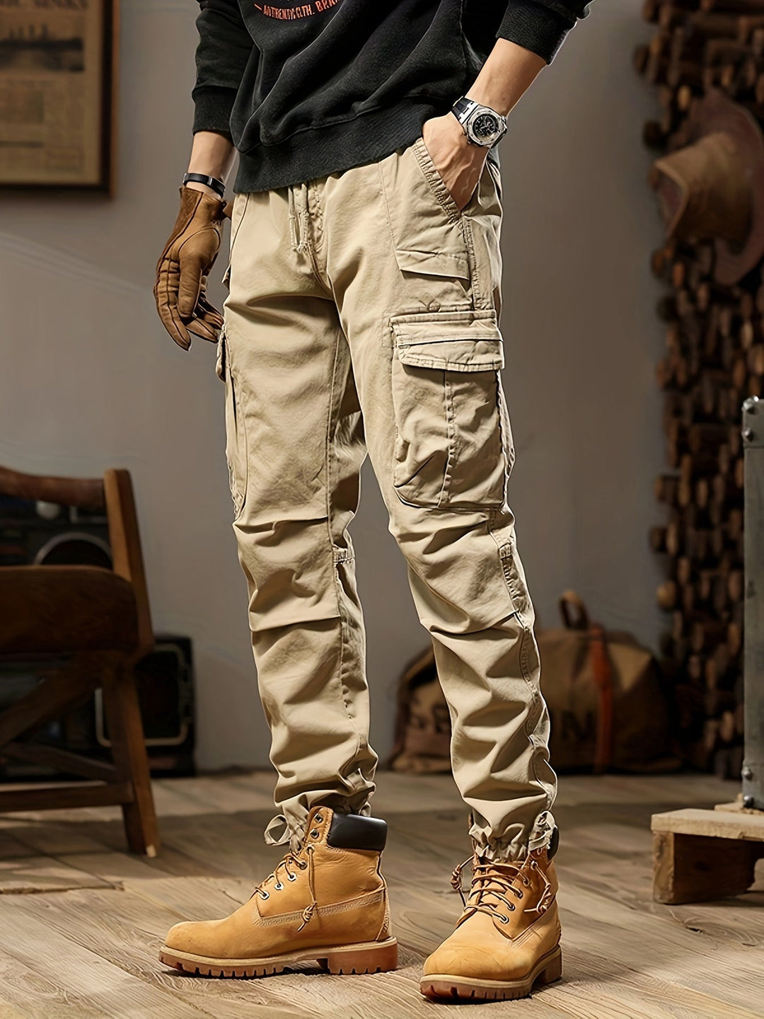 Mason Pantalon cargo tactique pour homme – Coupe ajustée durable avec multiples poches & coutures renforcées