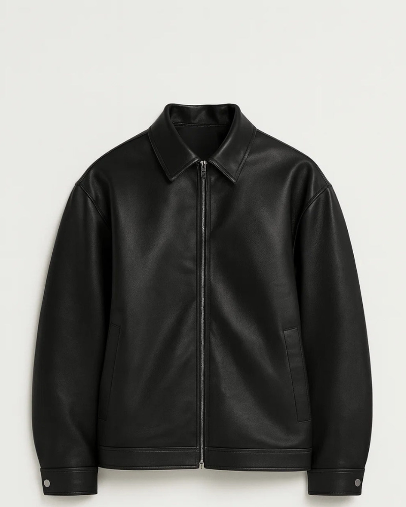 Mason Veste en Cuir Homme – Coupe Moderne, Design Épuré & Fermeture Zippée · Oliver Bradley