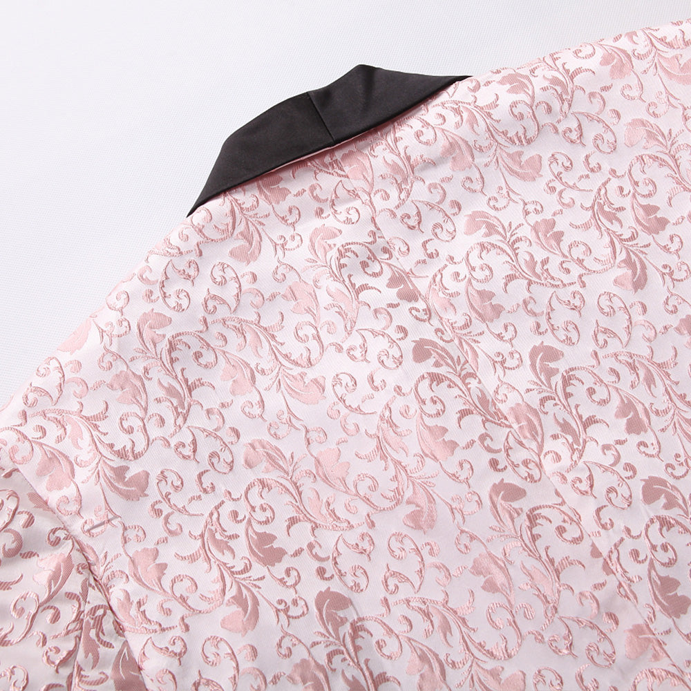 Men's 2-Piece Pink Jacquard Embroidery Paisley Suit · Oliver Bradley