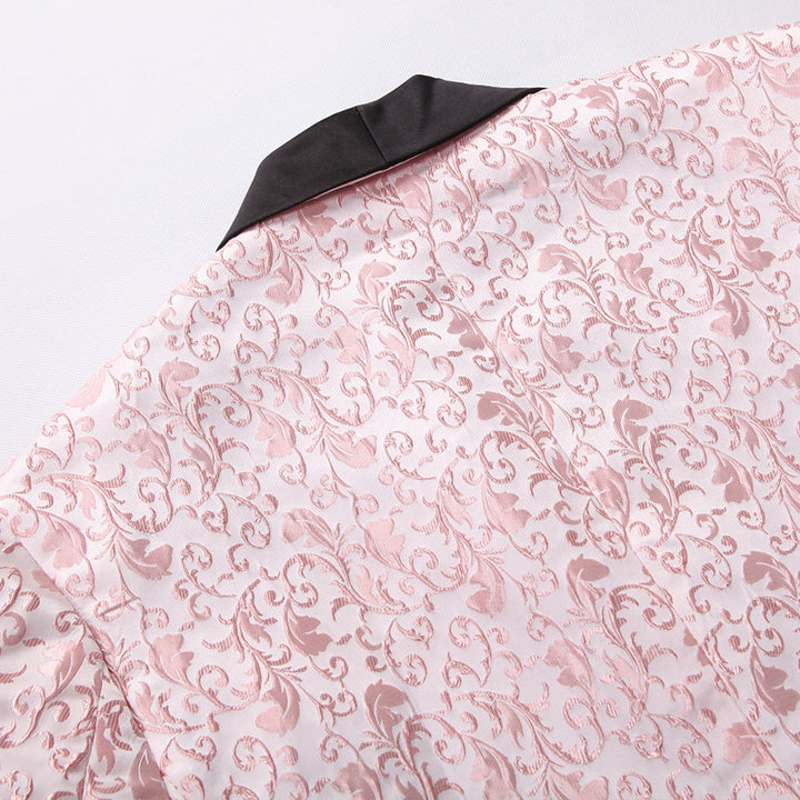 Men's 2-Piece Pink Jacquard Embroidery Paisley Suit · Oliver Bradley