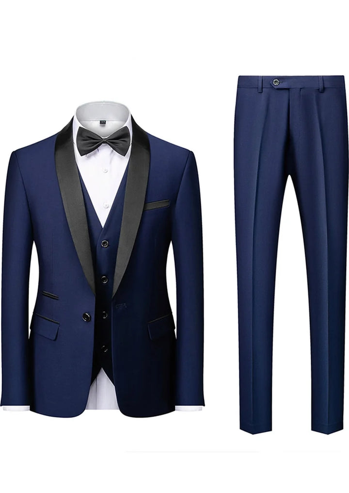 Men's 3-Piece Classic Groom Dresses Navy Blue Groomsmen Suit · Oliver Bradley