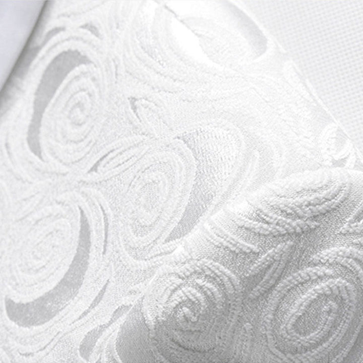 Men's 3-Piece White Rose Embroidery Shawl Lapel Wedding Suit · Oliver Bradley