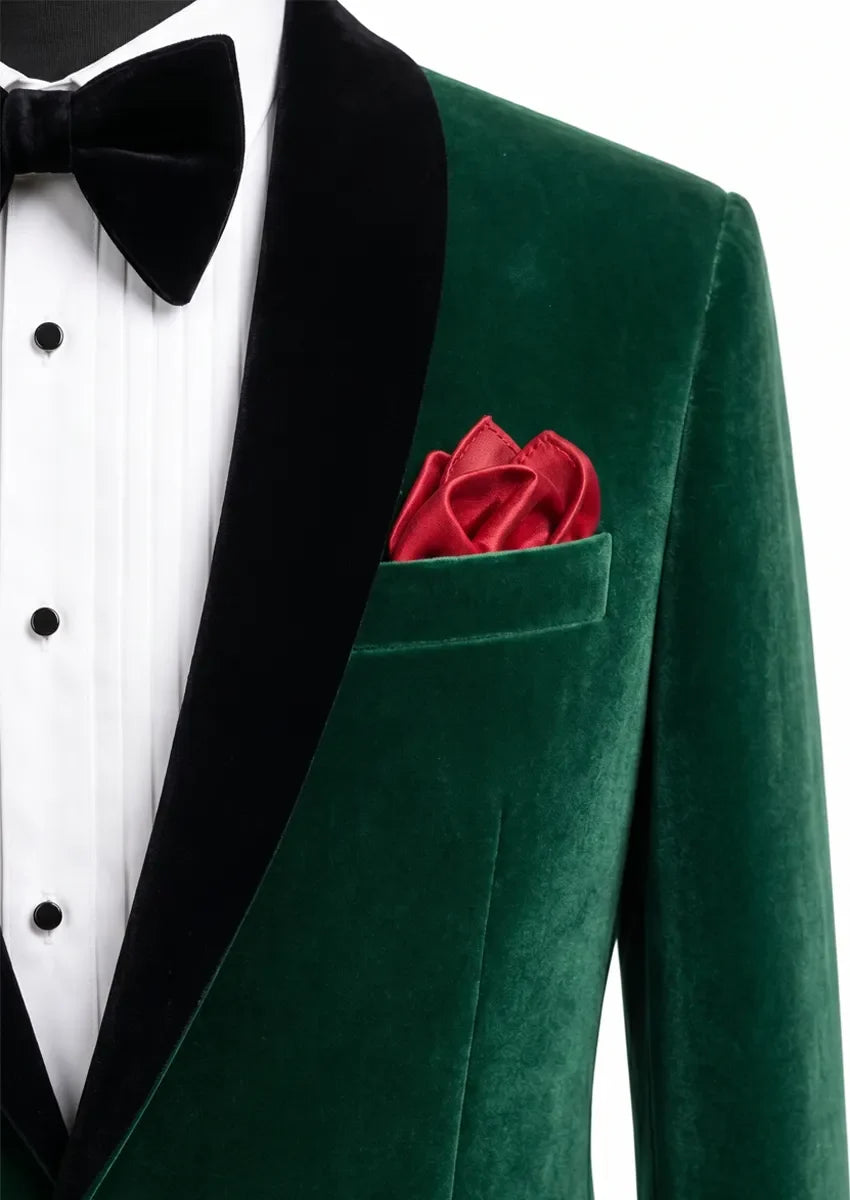 Men's Emerald Green Tuxedo Luxurious Velvet · Oliver Bradley